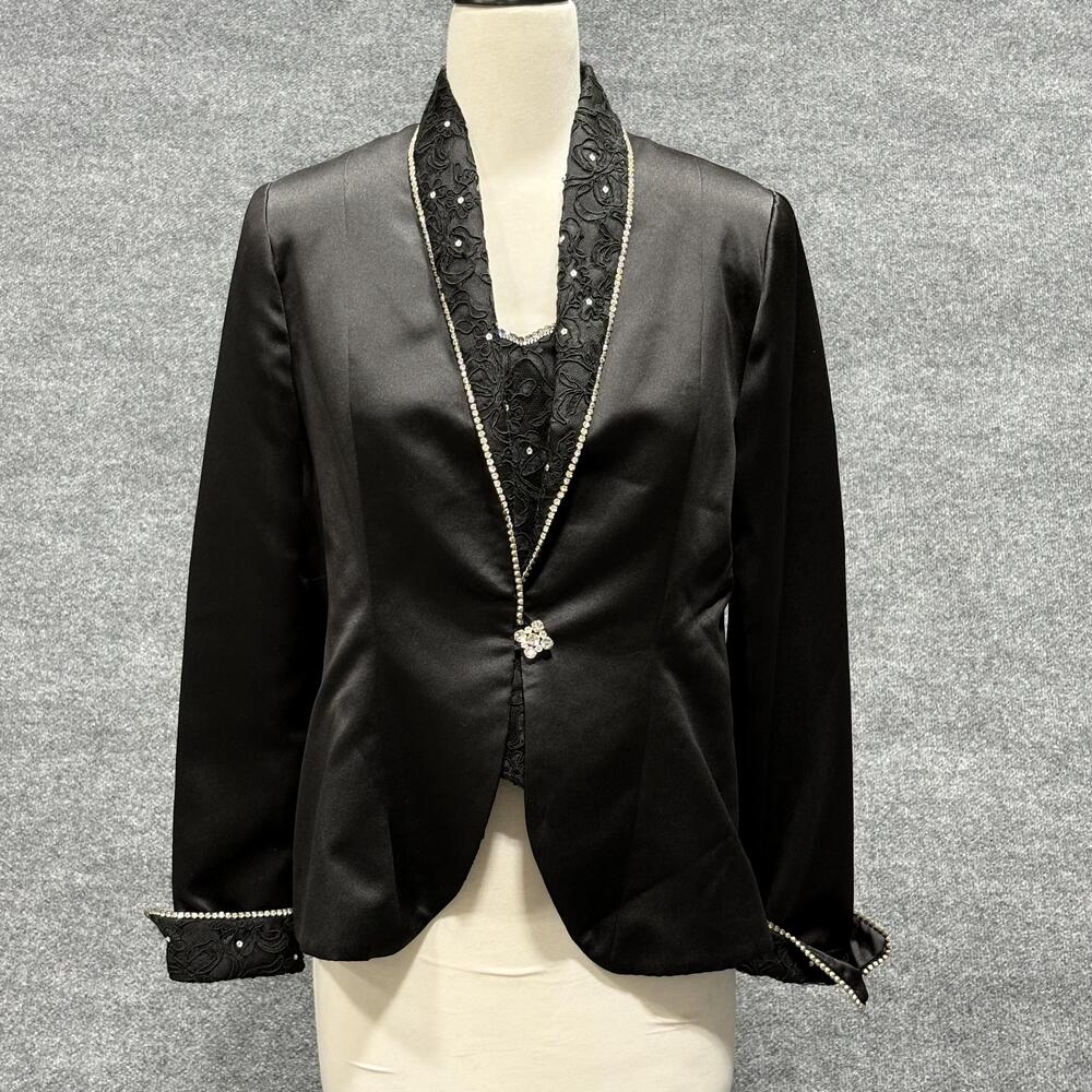 Vintage Nomi Rubinstein Jacket Womens Small Black Beaded Bustier Set Made USA